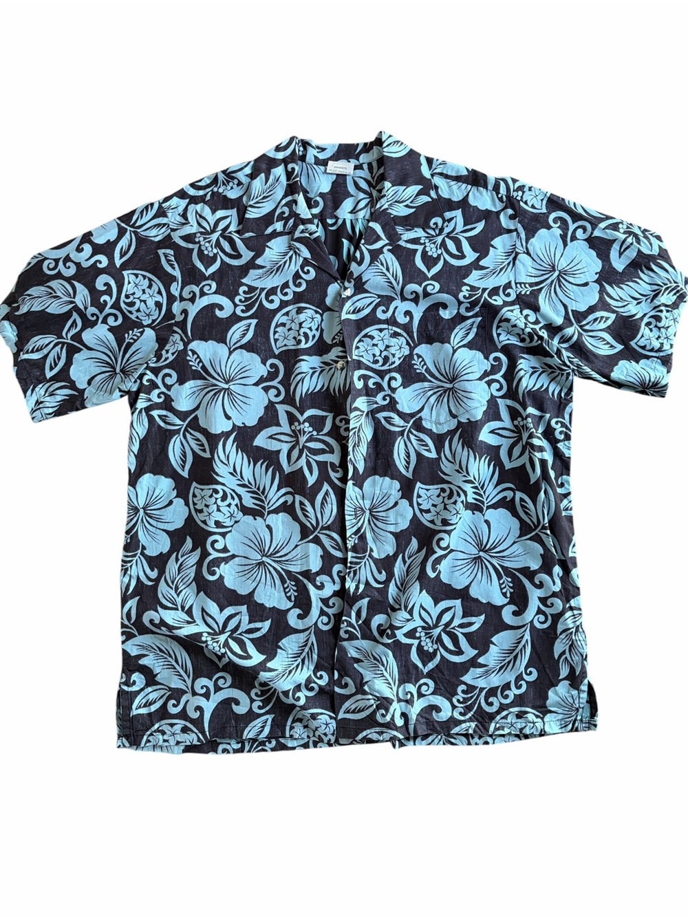 Go Barefoot Hawaiian Button Up Shirt Size XLT 100% Cotton Casual Vacation